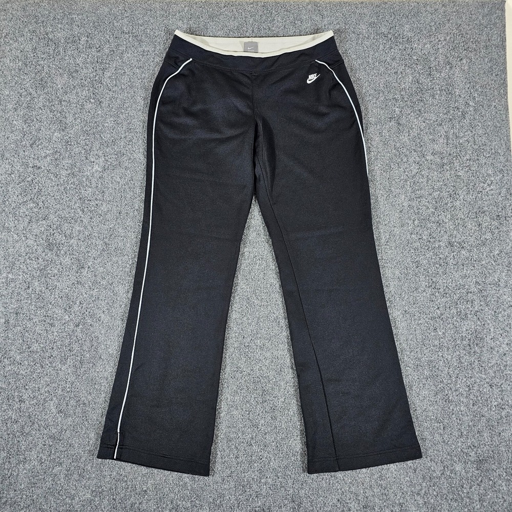 Y2K Nike Silver Tag Flare Leg Sweatpants Black Women's Tagged Size M(8-10) 29x30